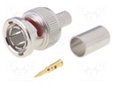 Plug; BNC; male; straight; 75Ω; crimped; for cable; gold-plated