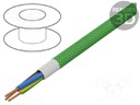 Wire; H03VV-F,OMY; stranded; Cu; 3G0,75mm2; textile braid; green