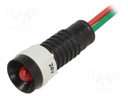 Indicator: LED; recessed; 24VDC; 24VAC; Cutout: Ø11mm; IP40; plastic