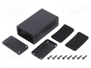 Enclosure: with panel; X: 43mm; Y: 68mm; Z: 23mm; aluminium; black