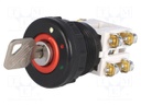 Switch: rotary with key; 30mm; red