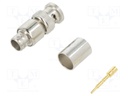 Plug; BNC; male; straight; 50Ω; crimped; for cable; delrin (POM)