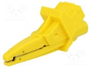Crocodile clip; 20A; 1kVDC; yellow; Grip capac: max.25mm