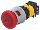 Switch: emergency stop; Stabl.pos: 2; NC x3; 30mm; red; IP65; Pos: 2