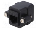 Coupler; adapter; PIN: 8; Cat: 5e; unshielded; Layout: 8p8c; straight