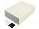 Enclosure: with panel; X: 140mm; Y: 190mm; Z: 60mm; ABS; light grey