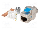 RJ45 module; silver; Cat: Cat 8; on cable; RJ45 socket; -10÷60°C