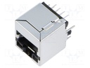 Socket; RJ45; PIN: 8; shielded,with LED; Layout: 8p8c; THT; straight