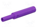 Connector: 4mm banana; socket; 32A; 1kV; L: 65mm; violet; screw