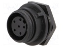 Connector: circular; socket; female; PIN: 6; w/o contacts; IP68