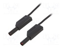 Test lead; 32A; 4mm banana plug-4mm banana plug; Len: 1.5m; black