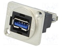 Coupler; USB A socket,both sides; FT; USB 3.0; metal; 19x24mm