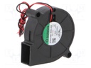 Fan: DC; blower; 12VDC; 51.6x51.7x15mm; 9.17m3/h; 45.8dBA; 6200rpm