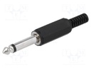 Plug; Jack 6,3mm; male; mono; with strain relief; straight