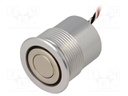 Switch: vandal resistant; Pos: 2; SPST-NO; 0.05A/24VDC; IP65; red