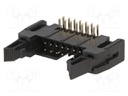 Socket; IDC; male; PIN: 14; angled 90°; THT; gold-plated; 2.54mm