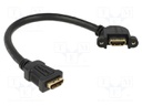 Cable; HDMI socket 110° left/right,HDMI plug; Len: 0.25m; black
