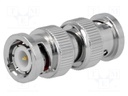 Coupler; BNC plug,both sides; straight; 50Ω; delrin (POM)