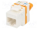 Socket; RJ45; PIN: 8; Keystone; Layout: 8p8c; IDC; angled 90°