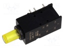 Switch: push-button; Pos: 2; DPDT; 0.5A/60VAC; 0.5A/60VDC; yellow