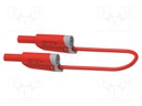 Test lead; 12A; banana plug 4mm,both sides; Len: 1m; red