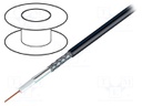 Wire: coaxial; RG6; solid; CCS; PVC; black; 305m; Ø6.9mm