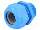 Cable gland; with long thread; M32; IP68; Mat: polyamide; blue