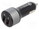 USB power supply; USB A socket x2; Sup.volt: 12÷24VDC; black