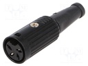 Plug; DIN; female; PIN: 4; Layout: 216°; straight; for cable; 34V; 2A