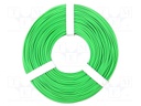 Wire; stranded; Cu; 1x0,25mm2; PVC; green; 100V; -10÷85°C; 50m