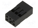 Connector Housing, 2 Rows, M20 Series, Receptacle, 6 Ways, 2.54 mm, M20 Series Crimp Contacts