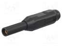 Socket; 1,5mm banana; black; soldered,crimped; insulated; Medical