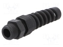 Cable gland; with strain relief; PG7; IP68; Mat: polyamide; black
