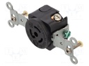 Connector: AC supply; female; socket; 2P+PE; 125VAC; 15A; PIN: 3