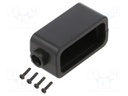 Enclosure: multipurpose; X: 22mm; Y: 51mm; Z: 24mm; ABS; black