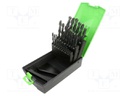 Drill set; for metal; high speed steel; plastic cassette; 1÷13mm