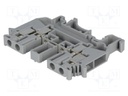Splice terminal: rail; 0.2÷4mm2; ways: 1; terminals: 4; grey; 32A