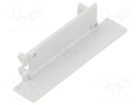 Cap for LED profiles; grey; ABS; Application: FLAT8