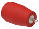 Connector: 4mm banana; socket; 25A; red; nickel plated; insulated