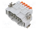 Connector: HDC; contact insert; male; JSH; PIN: 10; 10+PE; 16A; 600V