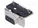 D-Sub; PIN: 9; socket; female; PCB snap; angled 90°; THT; UNC4-40