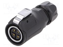 Plug; Connector: circular; MRD; PIN: 4; gold flash; 10A; soldering