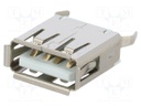 Socket; USB A; on PCBs; THT; PIN: 4; straight; USB 2.0; 1A; 30V