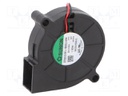 Fan: DC; blower; 12VDC; 51.6x51.7x15mm; 7.64m3/h; 41dBA; 5200rpm