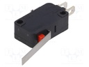 Microswitch SNAP ACTION; with lever; SPDT; 5A/250VAC; ON-(ON)