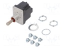 Switch: toggle; Pos: 3; DPDT; ON-ON-ON; 15A/125VAC; Leads: screw