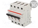 Circuit breaker; 400VAC; Inom: 2A; Poles: 4; DIN; Charact: C; 10kA