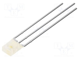 LED; white warm,red; rectangular; 2x4x5mm; bicolour; 500mcd; 100°