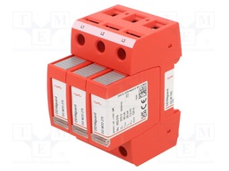 Surge arrestor; Type 2; Poles: 3; 20kA; for DIN rail mounting