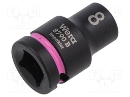 Socket; 6-angles,socket spanner,impact; HEX 8mm; 3/8"; 30mm